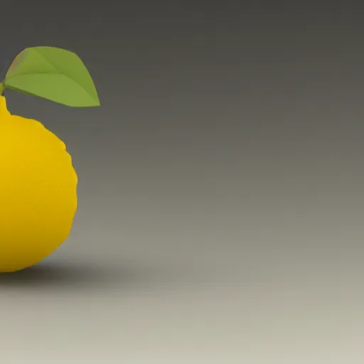 Image similar to a render of a low polygon lemon,