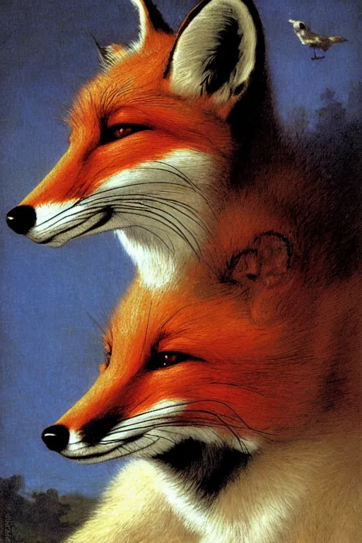 Image similar to portrait of a fox kamen rider rx, majestic, solemn, by bouguereau