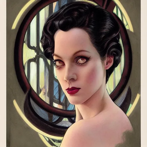 Image similar to a streamline moderne, art nouveau, multi - ethnic and multi - racial portrait in the style of charlie bowater, and in the style of donato giancola, and in the style of charles dulac. very large, clear, expressive, intelligent eyes. symmetrical, centered, ultrasharp focus, dramatic lighting, photorealistic digital painting, intricate ultra detailed background.