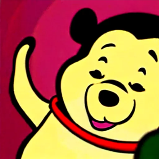 Image similar to Winnie the Pooh with the face of Xi Jinping, cartoon, caricature