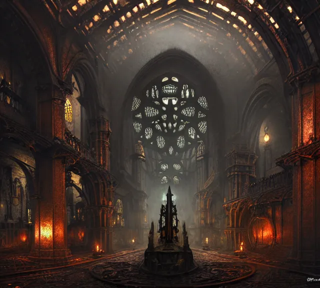 Image similar to steam necropolis, memento mori, gothic, neo - gothic, art nouveau, hyperdetailed copper patina medieval icon, stefan morrell, philippe druillet, ralph mcquarrie, concept art, steampunk, unreal engine, detailed intricate environment, octane render, moody atmospherics, volumetric lighting, ultrasharp, ominous, otherworldly