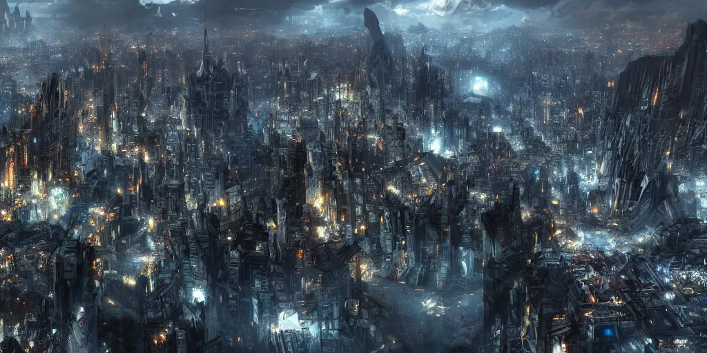 Image similar to middle-earth city , future view , cyberpunk light , the lord of the rings style,8k,hight detail