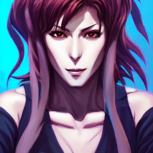 Prompt: a portrait of revy from black lagoon manga, symmetrical eyes, symmetrical face, art by lois van baarle and loish and ross tran and rossdraws and sam yang and samdoesarts and artgerm, digital art, highly detailed, intricate, sharp focus, trending on artstation hq, deviantart, unreal engine 5, 4 k uhd image