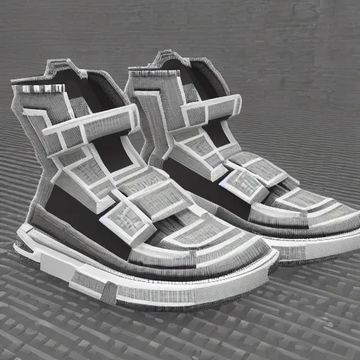 Image similar to balenciaga sneakers in minecraft, highly detailed, rim light, art, cinematic lighting, very coherent, hyper realism, high detail, 8 k