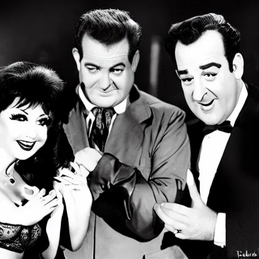 Image similar to Abbott and Costello meet Elvira