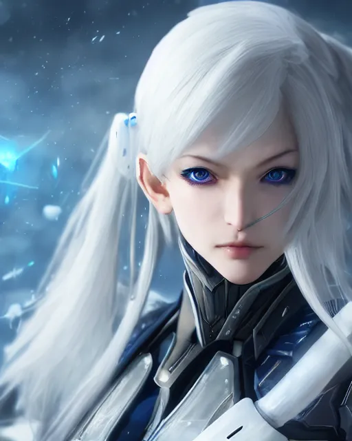 perfect white haired girl, warframe armor, beautiful, | Stable ...
