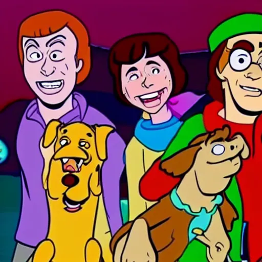 Image similar to it's always sunny in philadelphia, scooby doo cartoon style