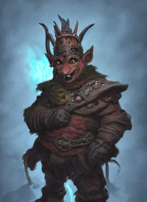 Image similar to A fantasy comic book style portrait painting of a hogoblin as a Sorcerer in a atmospheric dark fortress, unreal 5, DAZ, hyperrealistic, octane render, RPG portrait, ambient light, dynamic lighting