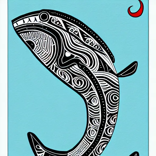 Image similar to whale in style of haida gwaii, pacific northwest coast, native american art, clean