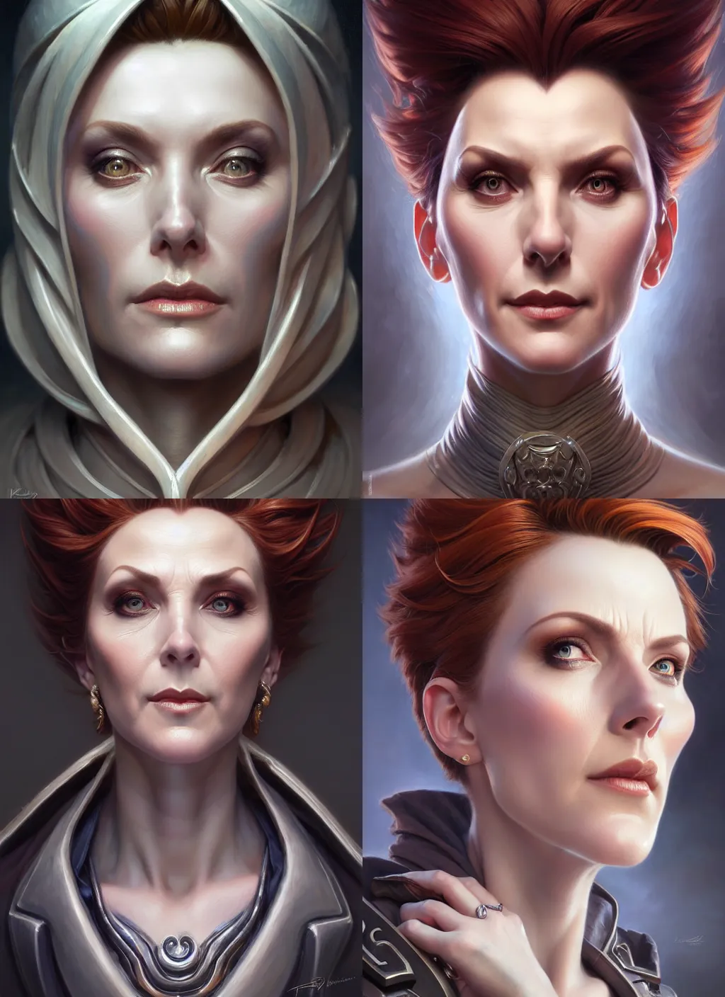 Prompt: closeup portrait shot moira from overwatch, intricate, elegant, highly detailed, centered, digital painting, artstation, concept art, smooth, sharp focus, llustration, tomasz alen kopera, peter mohrbacher, donato giancola, leyendecker, boris vallejo