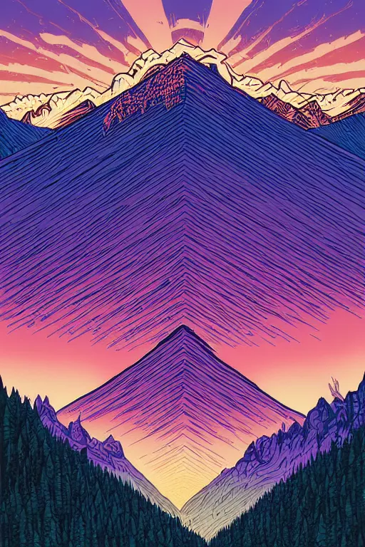 Image similar to Mountains by Dan Mumford