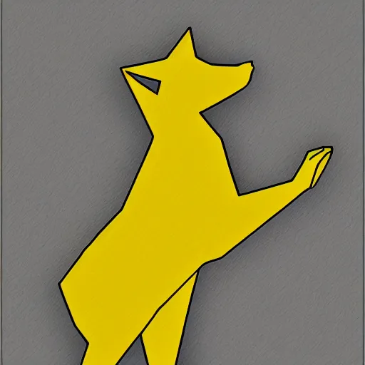 Image similar to lineart of a wolf wearing a yellow raincoat, devianart trending