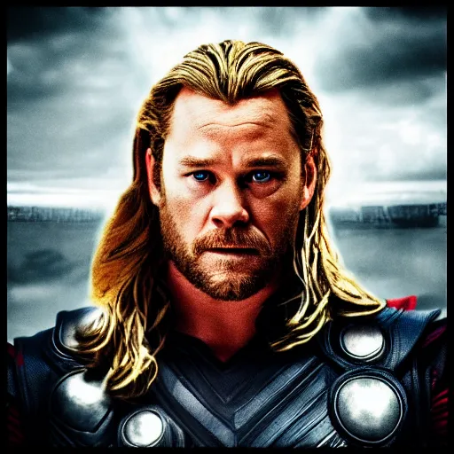 Image similar to Thor being played by Tom Hank, stylized photo