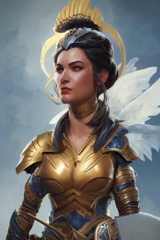 Image similar to amazon valkyrie athena, d & d, fantasy, portrait, highly detailed, headshot, digital painting, trending on artstation, concept art, sharp focus, illustration, art by artgerm and greg rutkowski and magali villeneuve