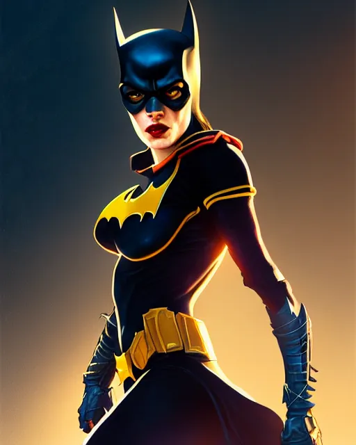 Prompt: Mila Jovovich as Batgirl, illustration, artstation, cinematic lighting, hyperdetailed, cgsociety, 8k, high resolution, Charlie Bowater, Tom Bagshaw, Norman Rockwell, insanely detailed and intricate