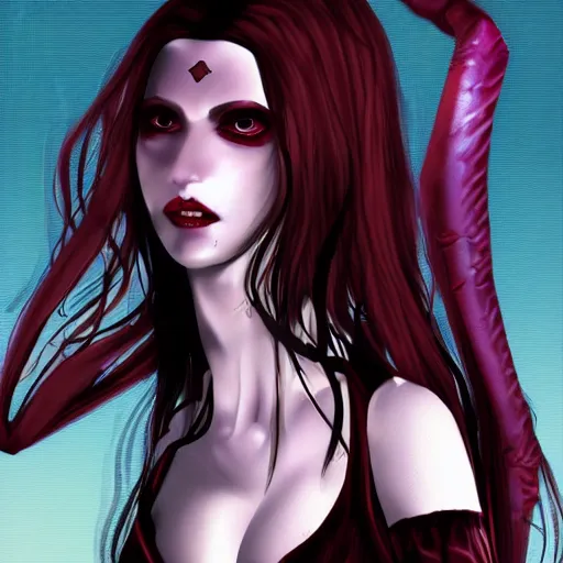 Prompt: vampire the masquerade bloodlines malkavian vampire girl