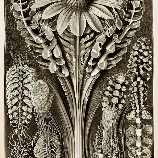 Image similar to magical botany by ernst haeckel