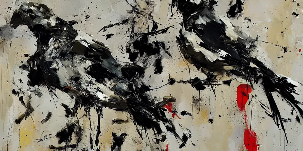 Image similar to painting, ashley wood, birds