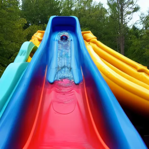 Image similar to photo of a creepy waterpark slide