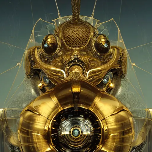 Prompt: cyber gold, slick, supercar : by michal karcz, daniel merriam, victo ngai and guillermo del toro : ornate, dynamic, particulate, intricate, elegant, highly detailed, centered, artstation, smooth, sharp focus, octane render