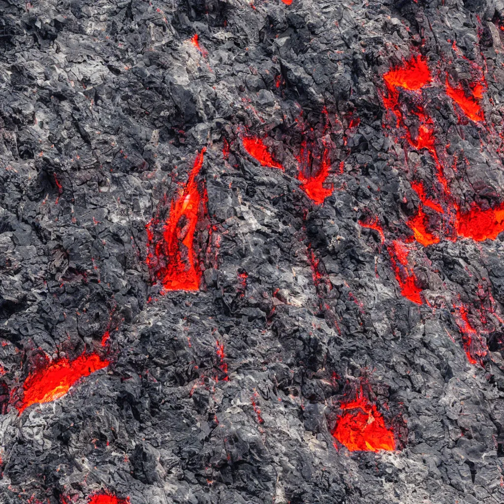 Prompt: satanic mountain goats with glowing red eyes on a sheer obsidian cliffside with lavaflow, lava waterfalls