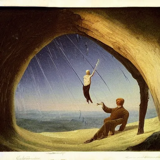 Prompt: The invention of the Internet, 1789, Painting by Caspar David Friedrich