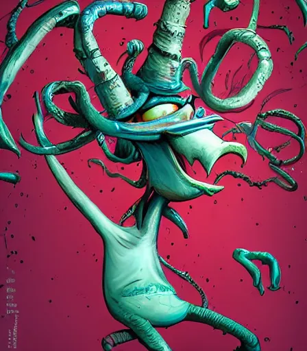 Prompt: TIm Burtons style Muliversus by Alex Pardee and Nekro and Petros Afshar, and James McDermott,unstirred paint, vivid color, cgsociety 4K