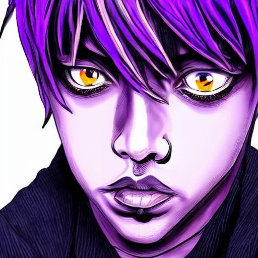 Prompt: juice wrld in death note digital art 4 k detailed super realistic