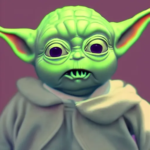 Image similar to Baby Yoda Rick in Rick and morty digital art 4k detailed super realistic