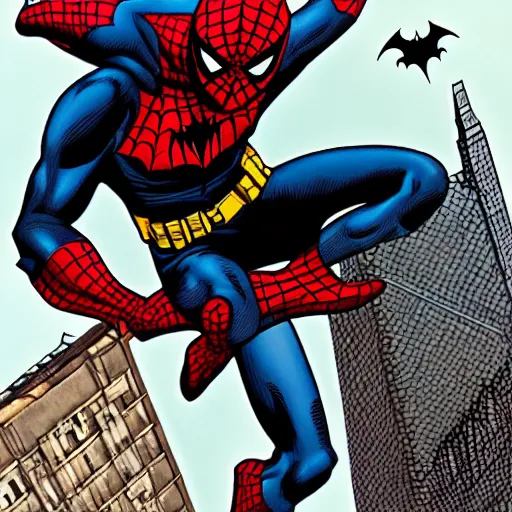 Image similar to Batman, that's half Spiderman