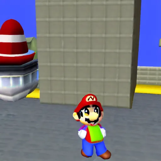 Image similar to lieutenant columbo in Super Mario 64, in game screenshot