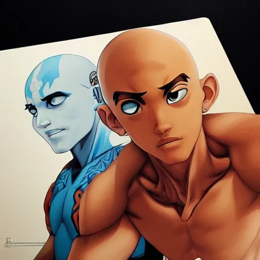 Image similar to aang from avatar the last airbender by artgerm, photorealistic, intricate detail