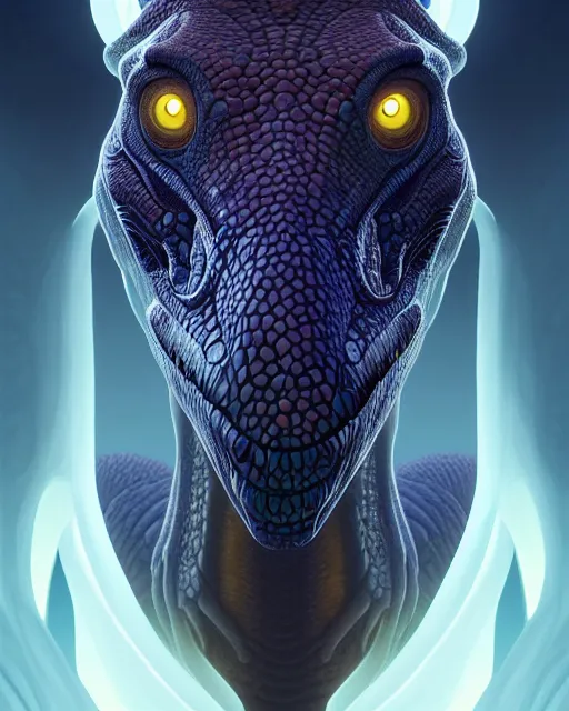 Prompt: symmetry portrait of sensual dinosaur, fae, glowing skin, intricate, elegant, highly detailed, digital painting, artstation, concept art, smooth, sharp focus, illustration, art by artgerm and greg rutkowski and fra angelico and unreal engine 5