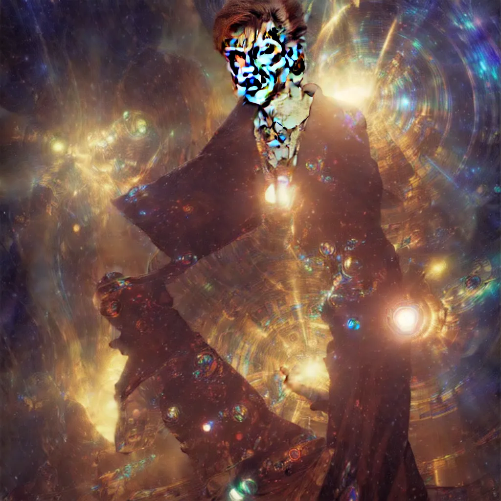 Image similar to david bowie as doctor who, radiant light, caustics, heroic, bright iridescent light, by gaston bussiere, bayard wu, greg rutkowski, maxim verehin