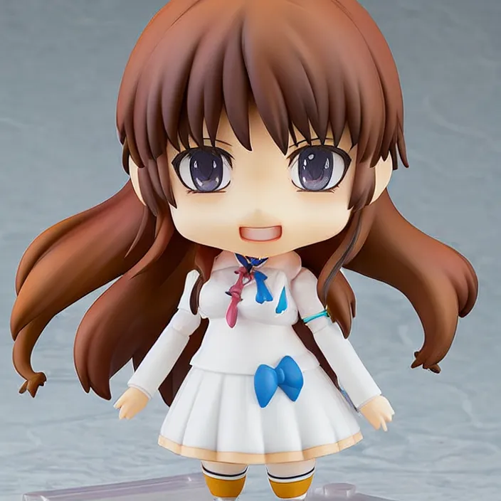 Image similar to Monika Doki Doki Literature Club , An anime Nendoroid of Monika , figurine, detailed product photo