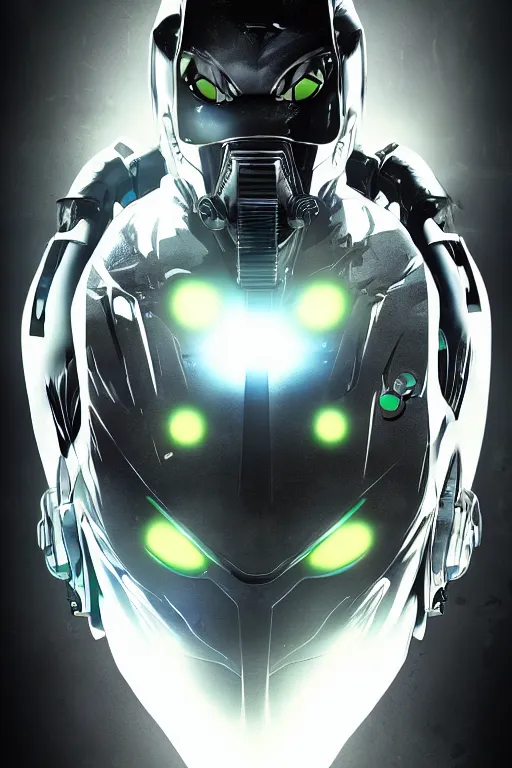 Image similar to cyber cyborg ninja mask helmet metal gear solid artic suit swat commando, global illumination ray tracing hdr fanart arstation by sung choi and eric pfeiffer and gabriel garza and casper konefal, a spectacular view cinematic rays of sunlight comic book illustration, by john kirby