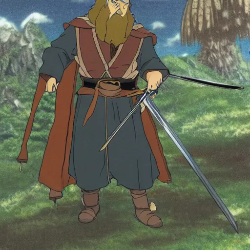 Prompt: gimli from the anime lord of the rings (1986), studio ghibli, very detailed, realistic