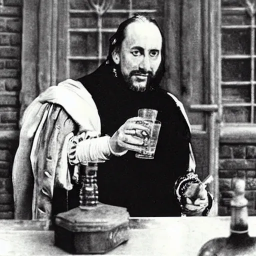 Image similar to Photograph of shakespeare serving drinks at the RSC