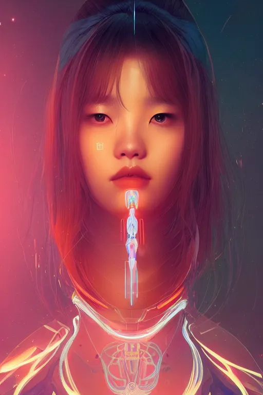 Prompt: portrait futuristic airforce korean Lalisa Manobal, inside future fighter, sci-fi, fantasy, intricate, very very beautiful, elegant, human anatomy, neon light, highly detailed, digital painting, artstation, concept art, smooth, sharp focus, illustration, art by tian zi and WLOP and alphonse mucha