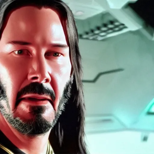 Image similar to Keanu Reeves in Star Trek 4K quality super realistic