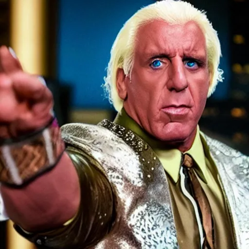 Image similar to ric flair, movie still, from the new weekend at bernie's movie, 8 k, realistic