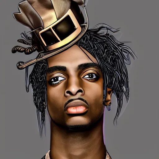 Image similar to playboi carti in steampunk style digital art 4 k the detailed super realistic