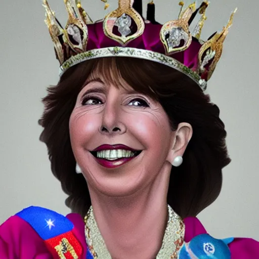 Image similar to cristina!! kirchner!! crowned in the throne as queen