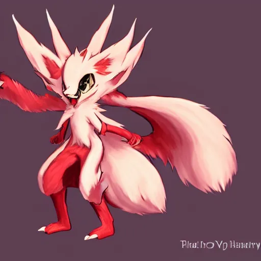 Prompt: Delphox, drawn by Akihiko Yoshida in the style of Bravely Default II, highly detailed, trending on art station, fantasy theme, dynamic posing