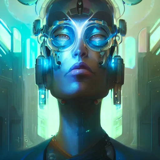 Prompt: portrait of a beautiful cybernetic emanation, cyberpunk concept art by pete mohrbacher and wlop and artgerm , digital art, highly detailed, intricate, sci-fi, sharp focus, Trending on Artstation HQ, deviantart, volumetric lighting, unreal engine 5, 4K UHD image