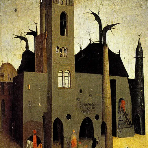 Image similar to black mosque by hieronymus bosch