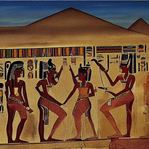 Image similar to a highly detailed painting of an ancient Egyptian city