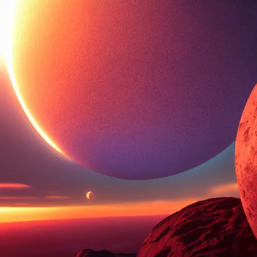 Prompt: sunset on a distant planet high resolution beautiful lighting soft colors unreal engine 4 k wallpaper