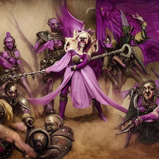 Image similar to laughing slaanesh, style of norman rockwell, 8 k, ultra detailed, photograph, rule of thirds.