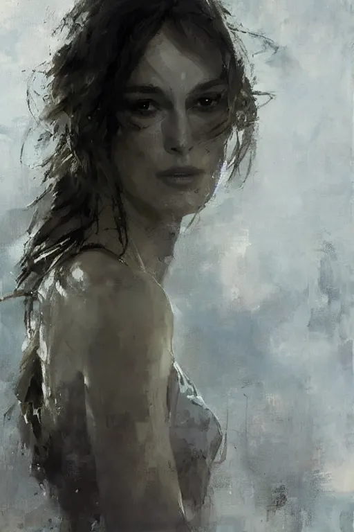 Image similar to A painting of Keira Knightley, by Jeremy Mann